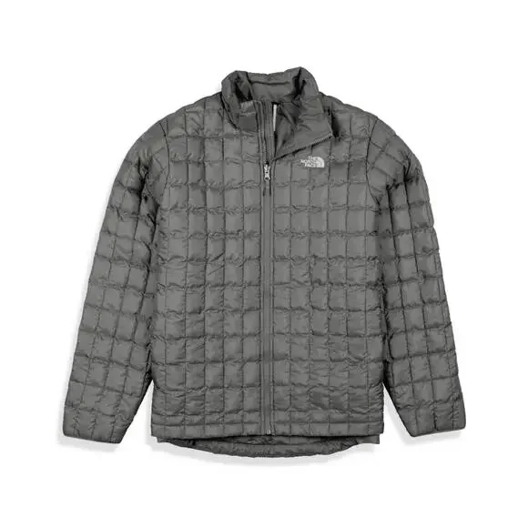 The North Face Thermoball Puffer Jacket Women's M Gray Insulated Full Zip KFC457